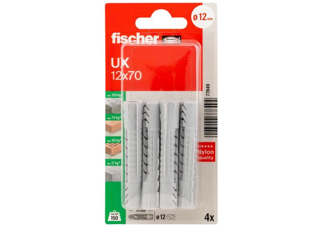 Verpackung: "fischer Universaldübel UX 12 x 70"