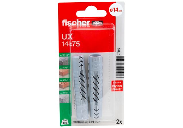 Verpackung: "fischer Universaldübel UX 14 x 75"