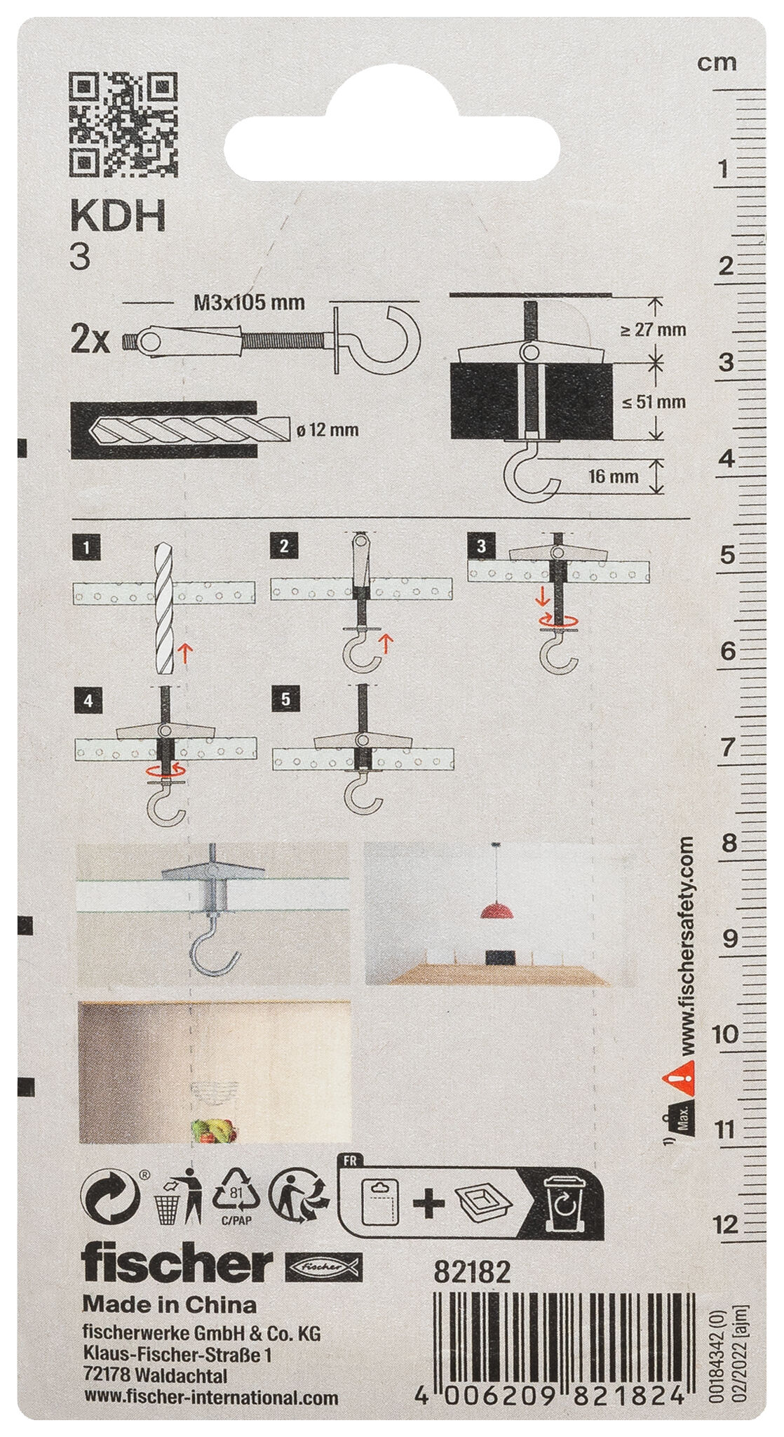 Packaging: "fischer Spring toggle KDH 3 K SB-card"