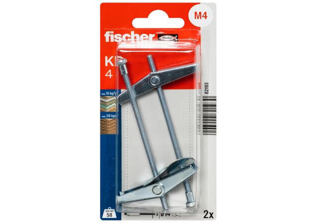 Verpackung: "fischer Kippdübel KD 4"