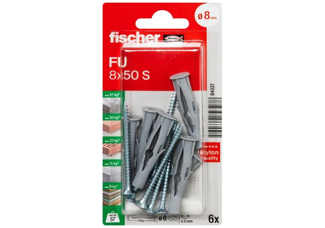 Packaging: "fischer Universal plug FU 8 x 50 S"
