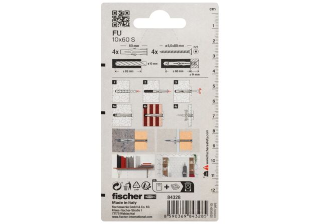 Packaging: "fischer Universal plug FU 10 x 60 S"