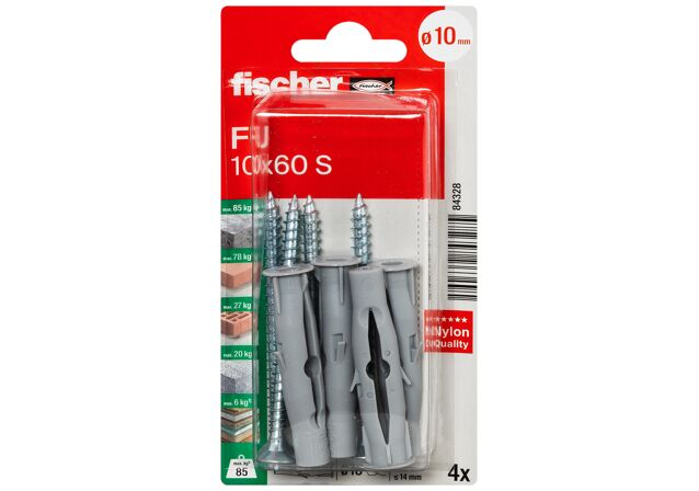 Packaging: "fischer Universal plug FU 10 x 60 S"