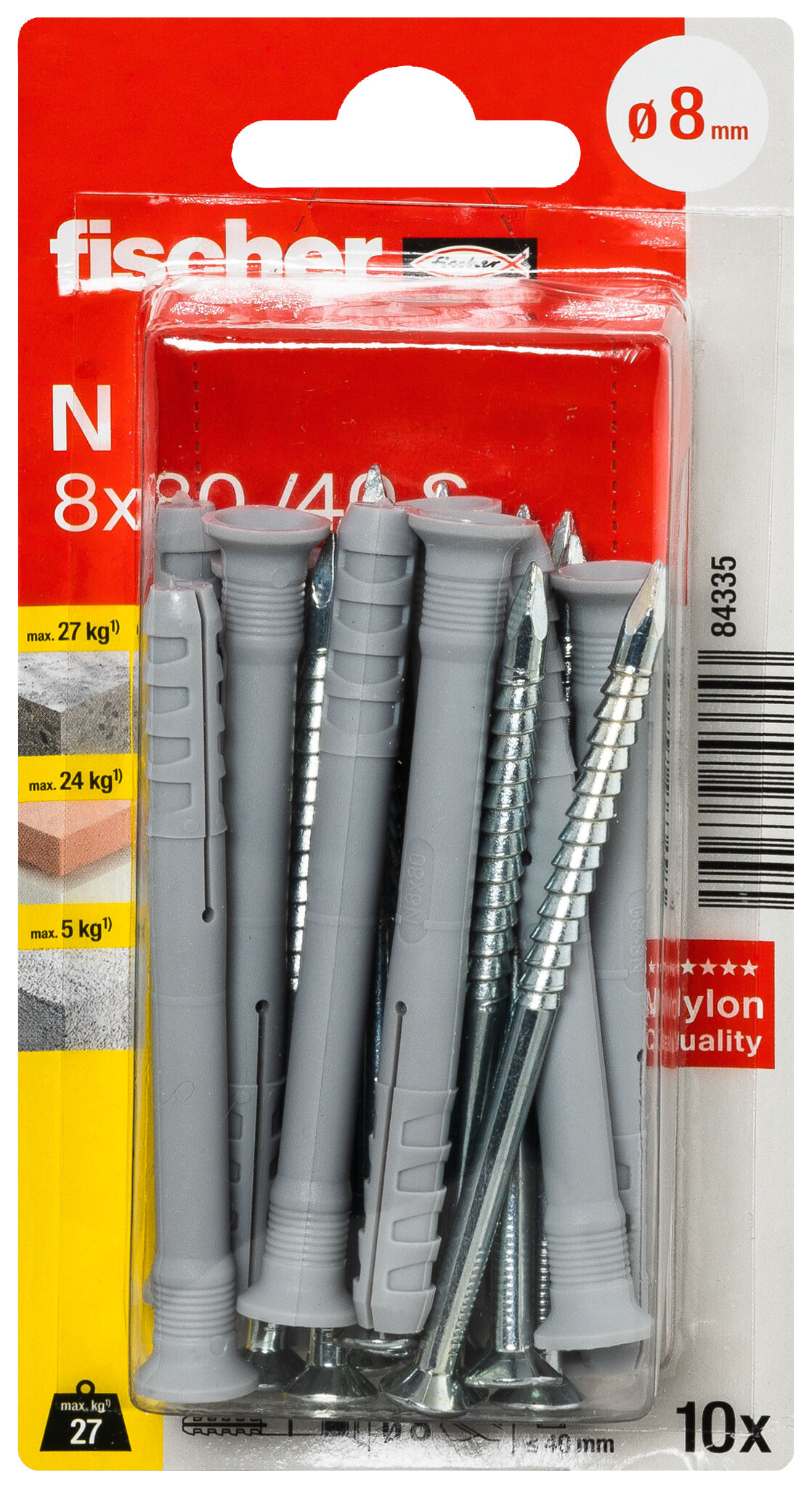 Packaging: "Blister taco clavo N 8x80/40 K - 12uds."