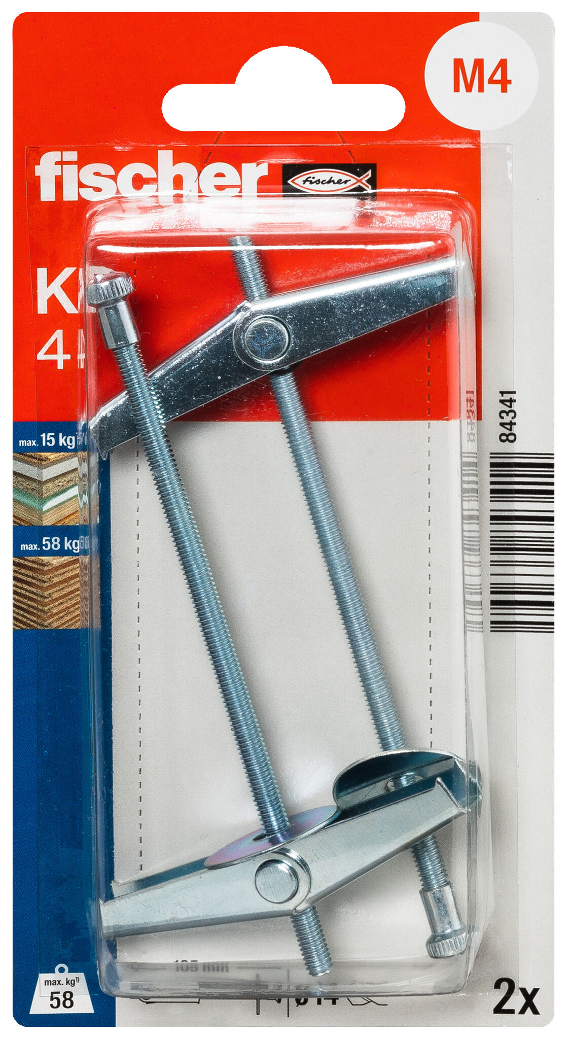 Verpackung: "fischer Kippdübel KD 4"