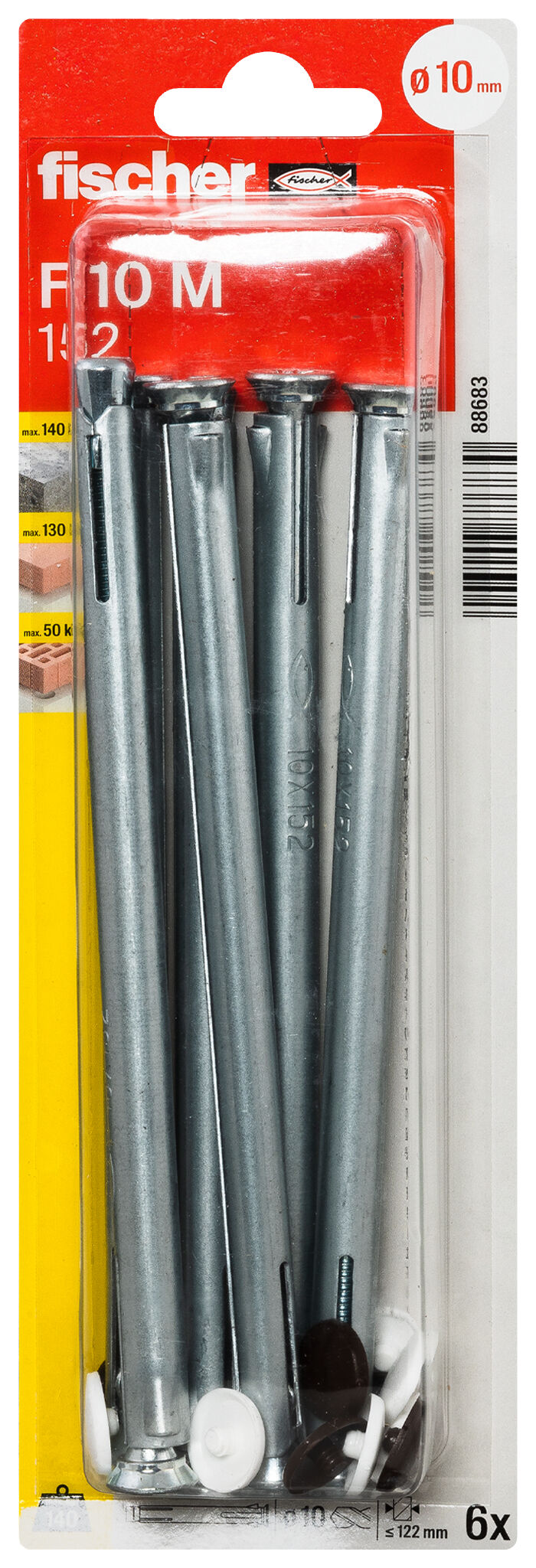 Packaging: "fischer Metal frame fixing F 10 M 152 K SB-card"