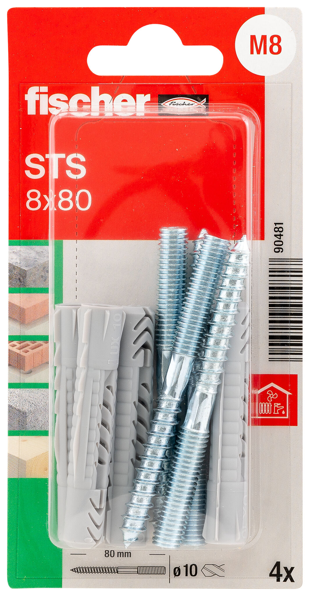 Packaging: "fischer Stud screw STS 8 x 80 + UX K"