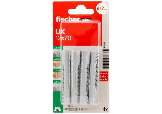 Verpackung: "fischer Universaldübel UX 12 x 70"