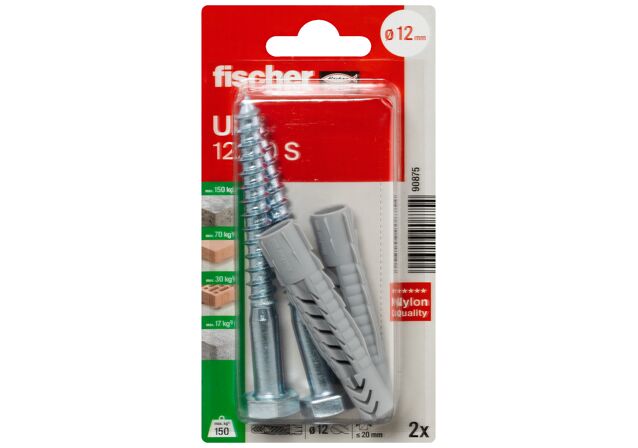 Packaging: "Cheville universelle UX 12 x 70 S avec vis"