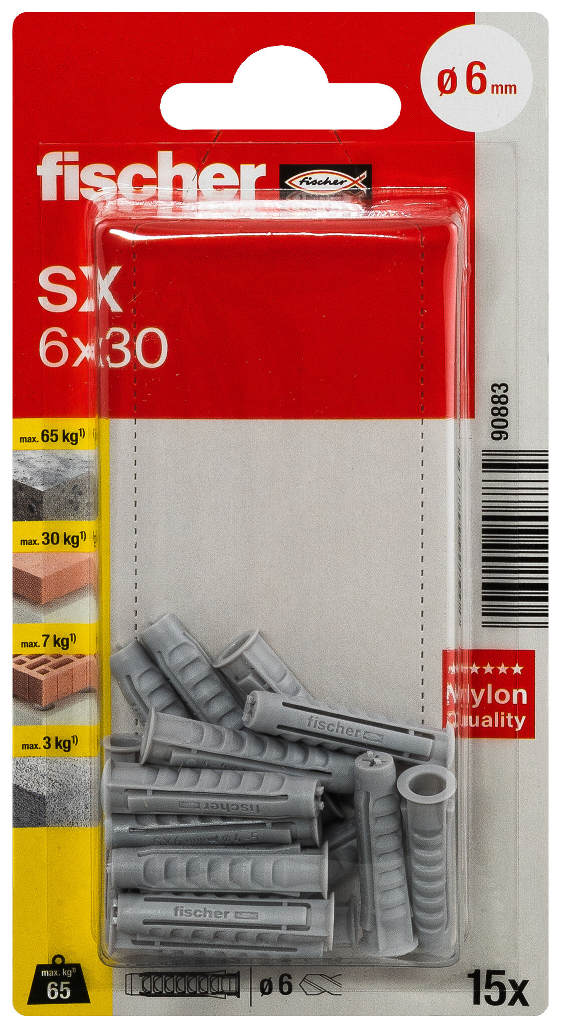 Packaging: "fischer Plug SX 6 x 30"