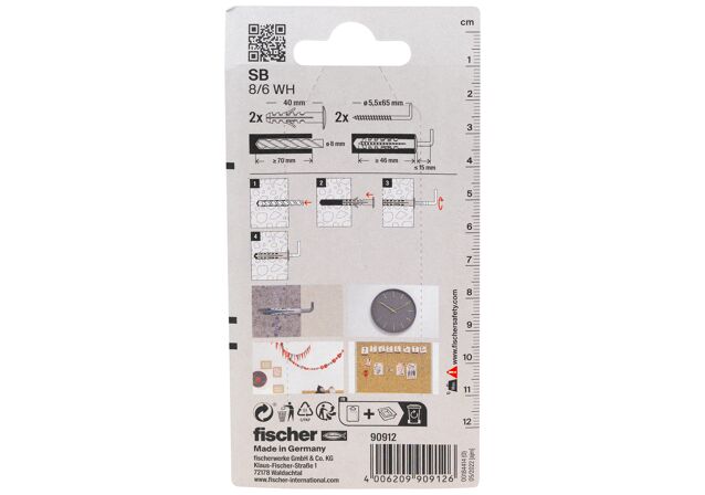 Verpackung: "fischer Dübel SB 8/6"