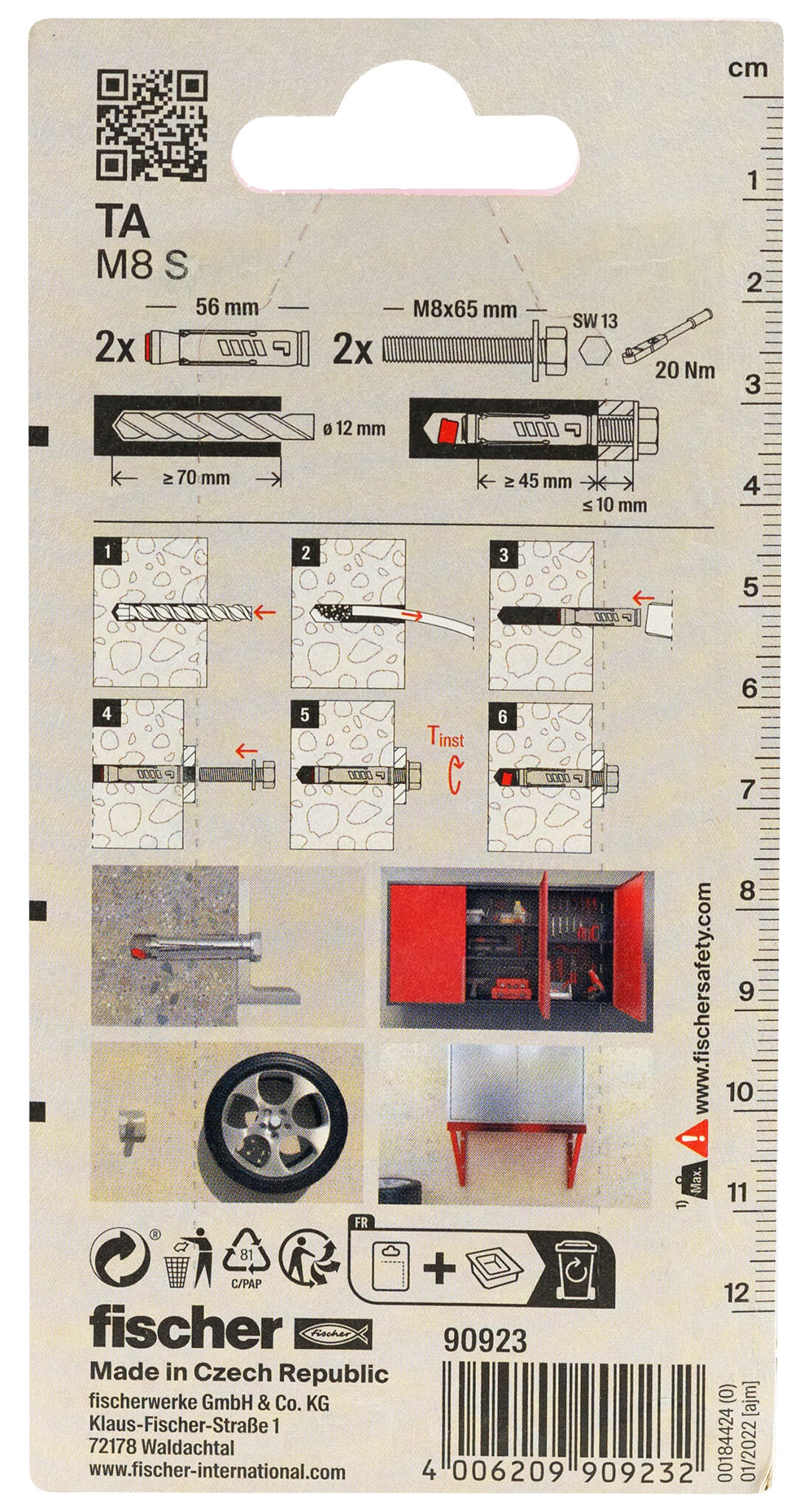 Packaging: "fischer Heavy-duty anchor TA M8 S/10 K NV"