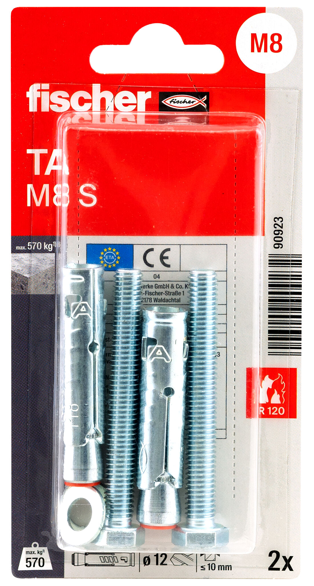 Packaging: "fischer Heavy-duty anchor TA M8 S/10 K NV"