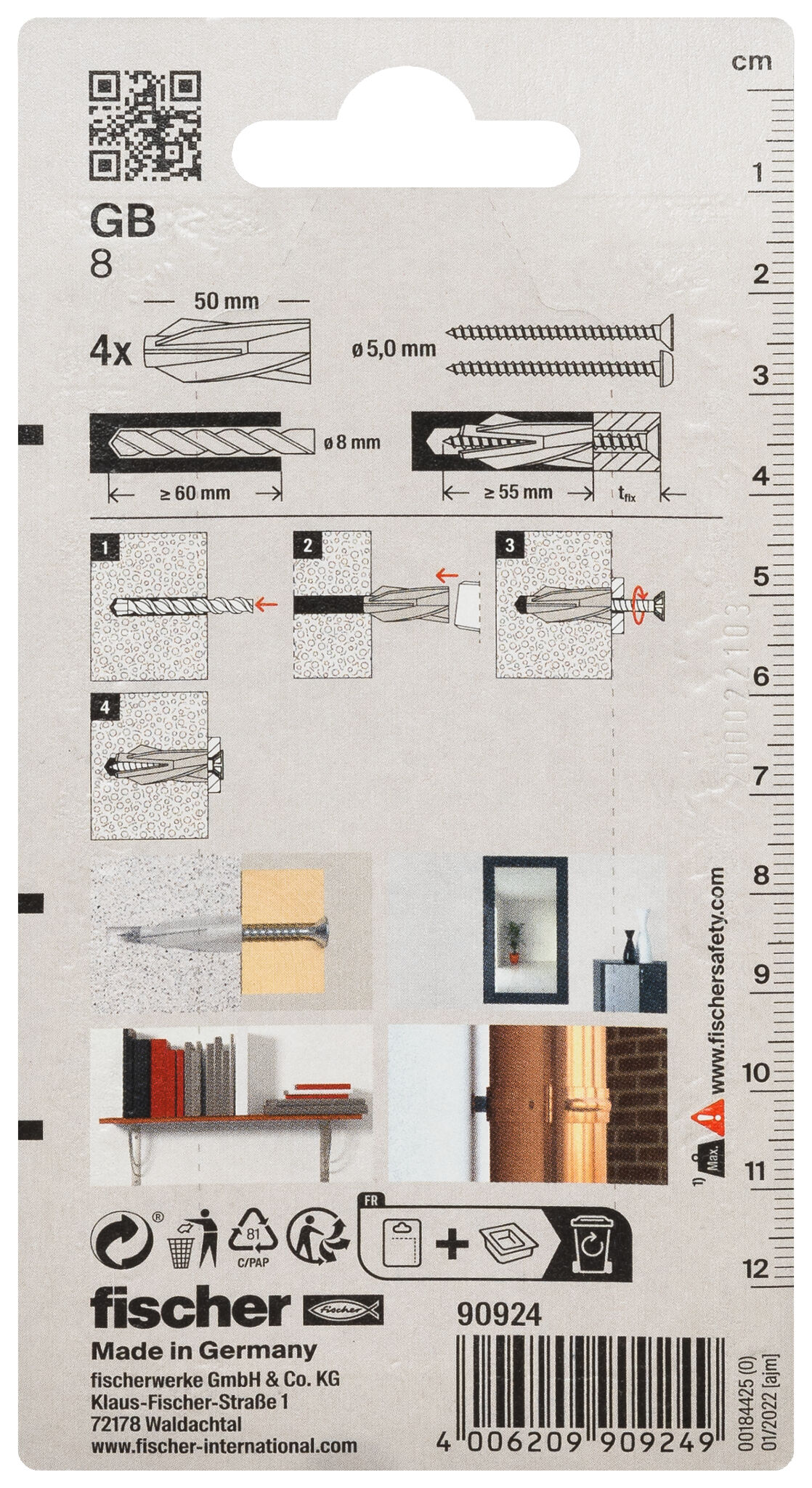 Packaging: "fischer aircrete anchor GB 8 K SB-card"
