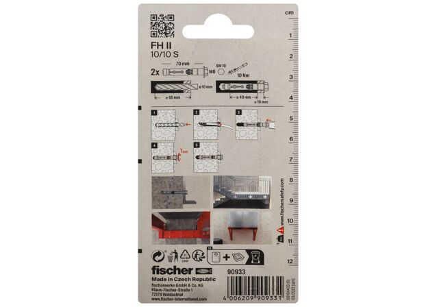 Verpackung: "fischer Hochleistungsanker FH II 10/10 S"