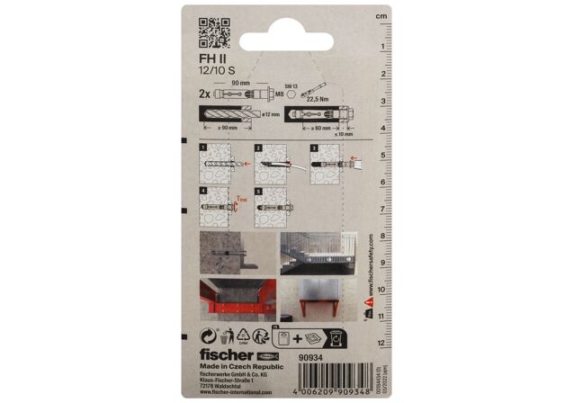 Verpackung: "fischer Hochleistungsanker FH II 12/10 S"