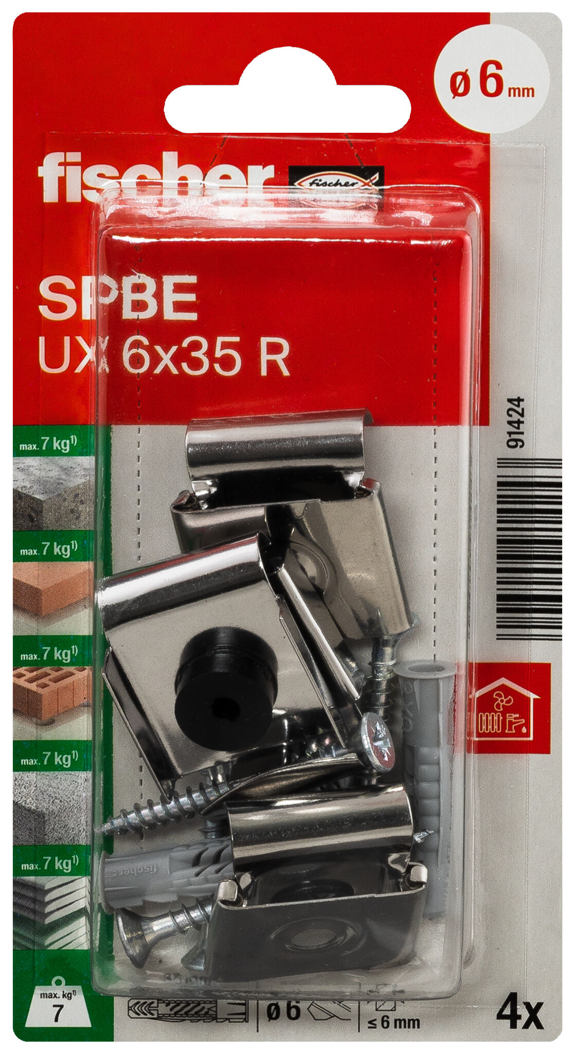 Packaging: "fischer mirror fixing SPBE K SB-card"
