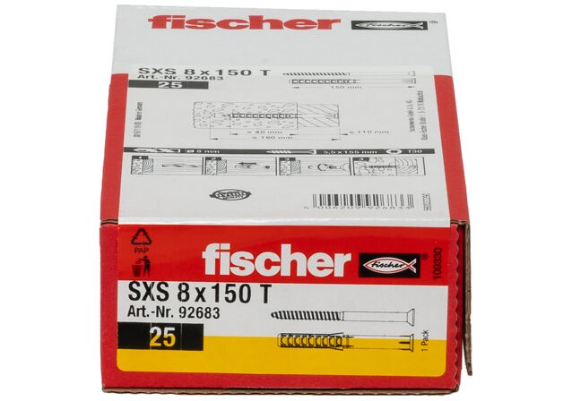 Packaging: "Kołek ramowy fischer SXS 8 x 150 T"