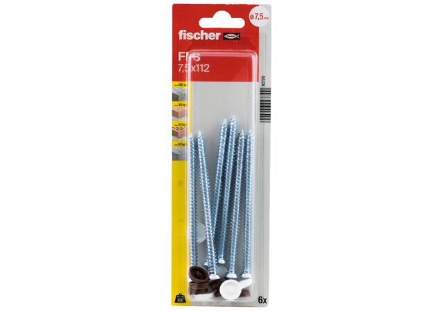 Packaging: "fischer Window frame screws FFS 7.5 x 112 TX30 K SB-card"