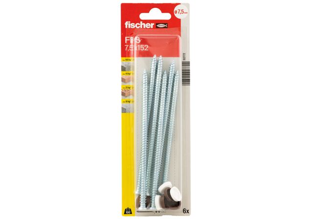 Packaging: "fischer Window frame screws FFS 7.5 x 152 TX30 K SB-card"