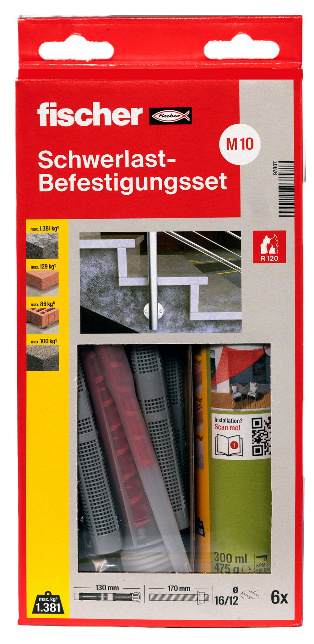 Packaging: "fischer high-performance set threaded rod M10"