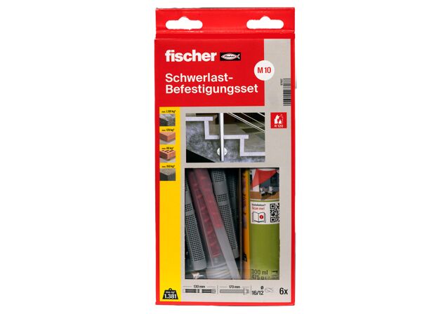 Verpackung: "fischer Schwerlast-Befestigungsset Ankerstange M10"