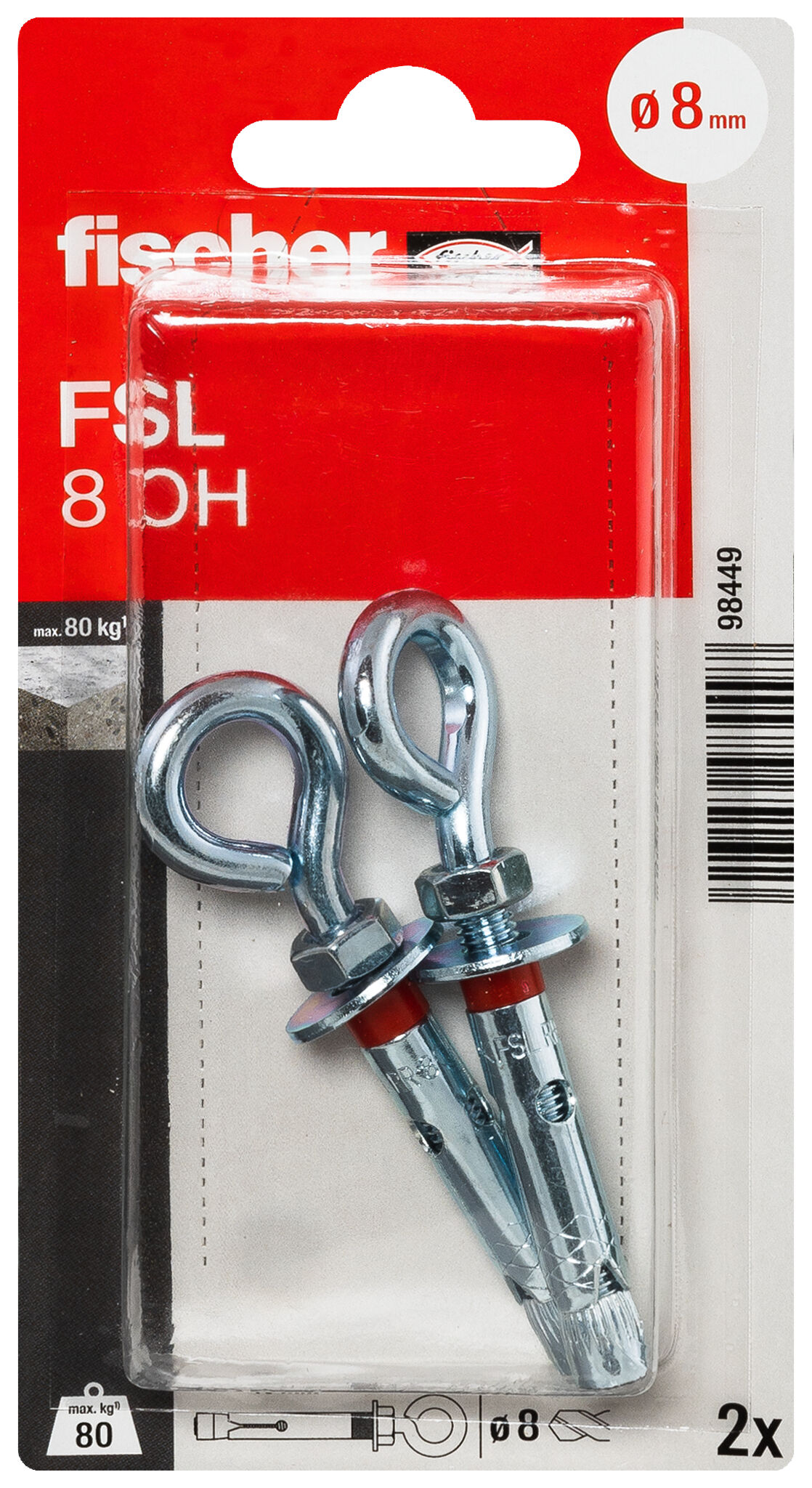Packaging: "fischer Veiligheidsanker FSL 8 OH K NV"