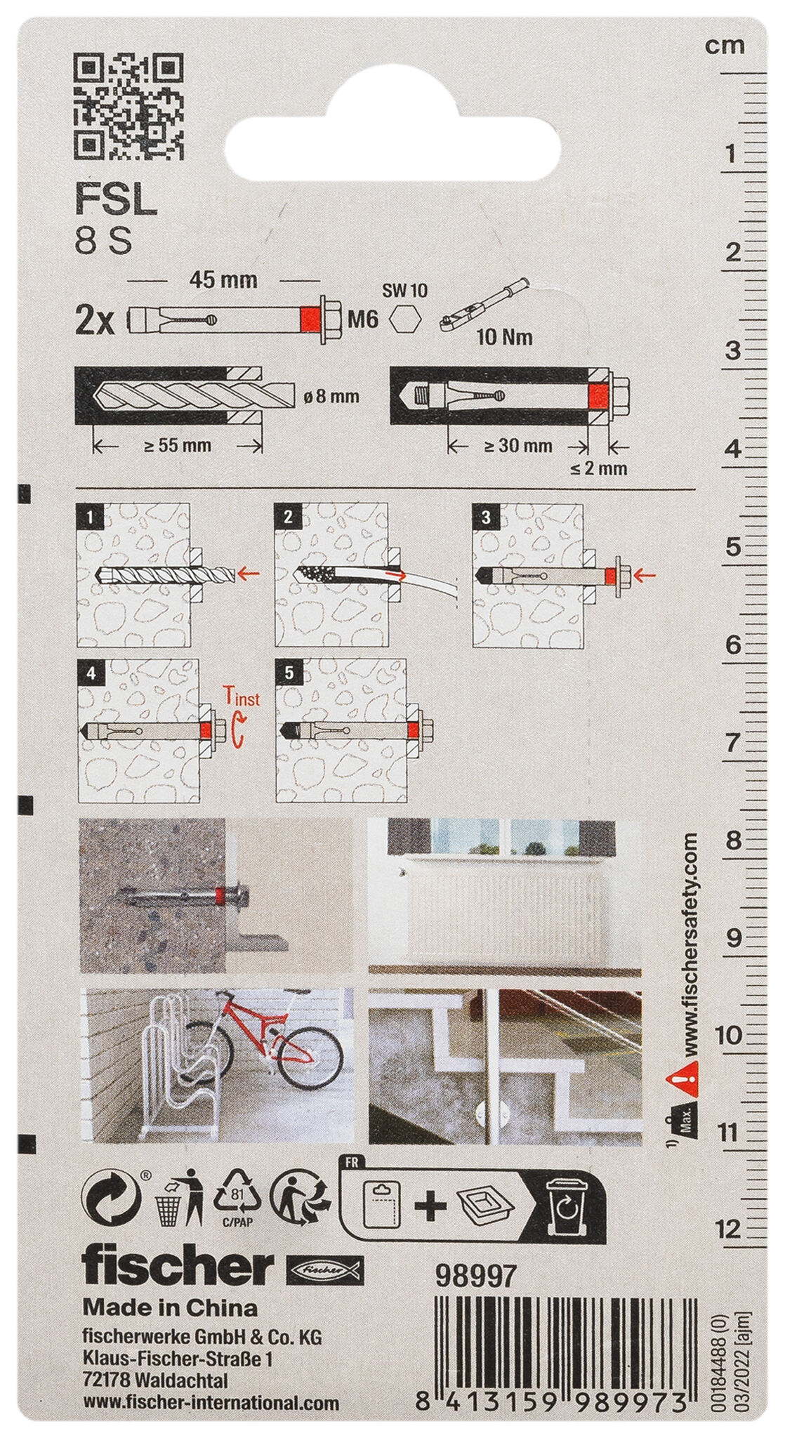 Packaging: "FSL 8 S K NV"
