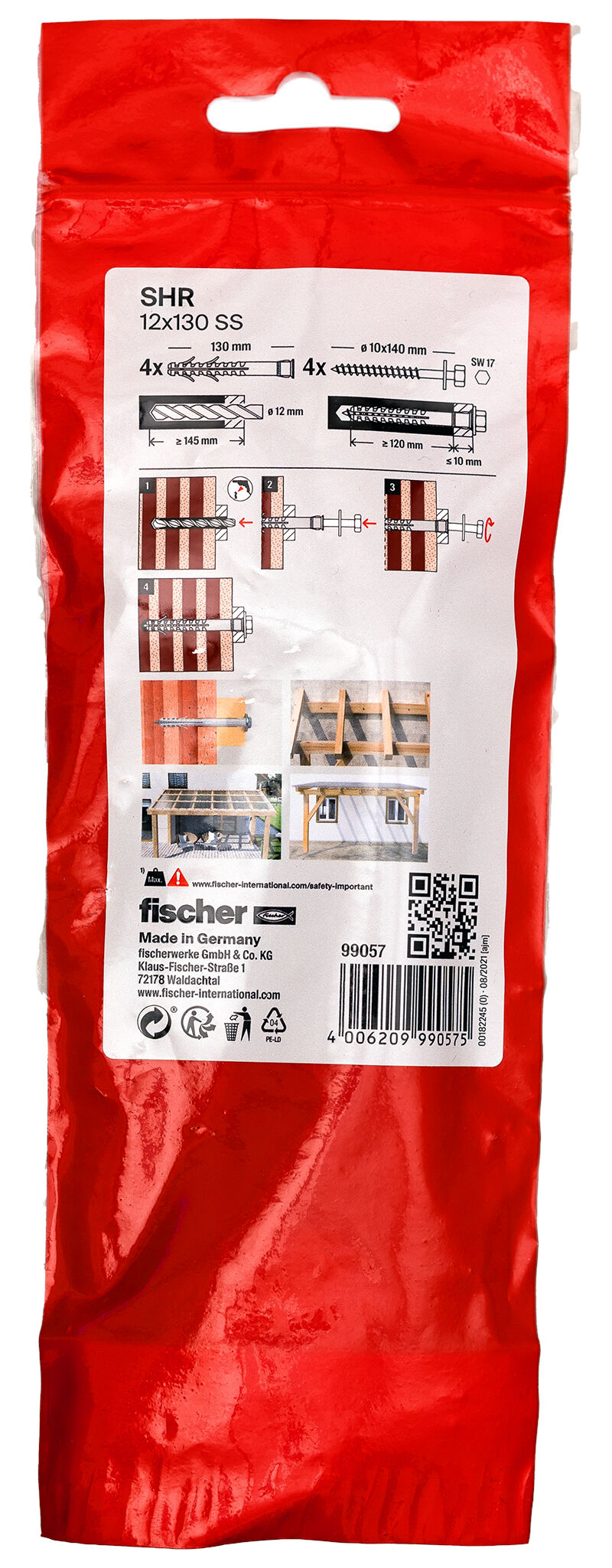 Packaging: "fischer frame fixing S 12 H 130 RSS /4B"