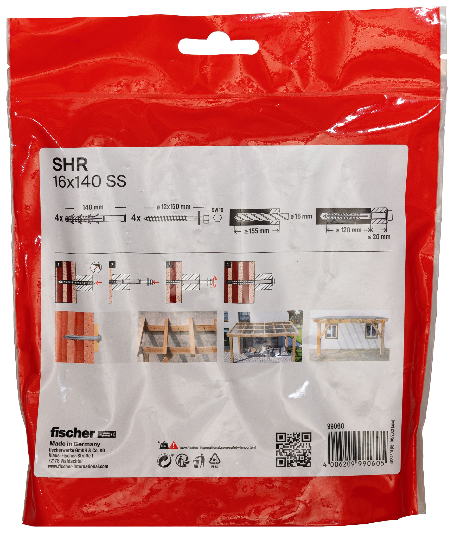 Packaging: "fischer frame fixing S 16 H 140 RSS /4B"