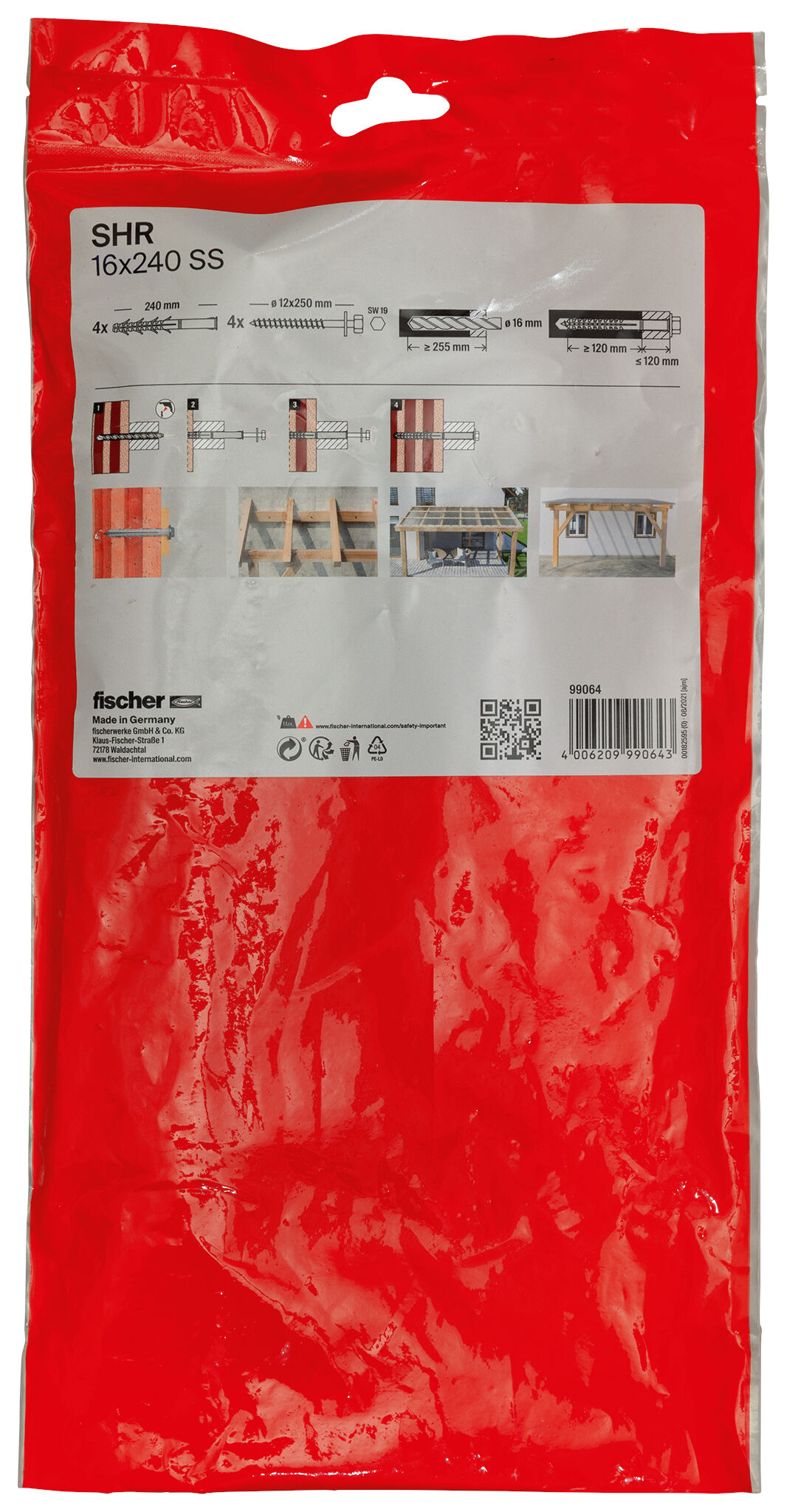 Packaging: "fischer frame fixing S 16 H 240 RSS /4B"