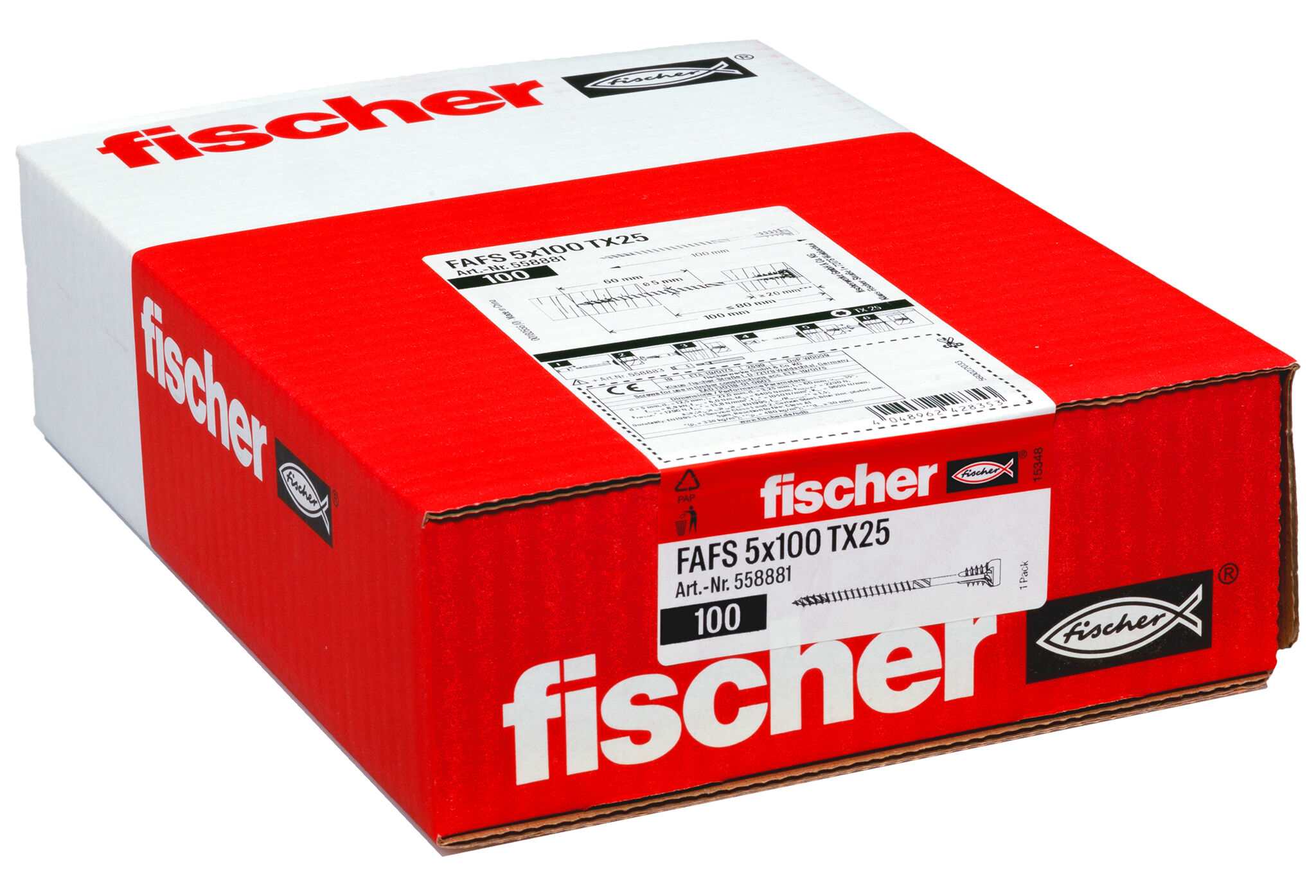 Verpackung: "fischer Justierschraube FAFS 5 x 100 TX25"