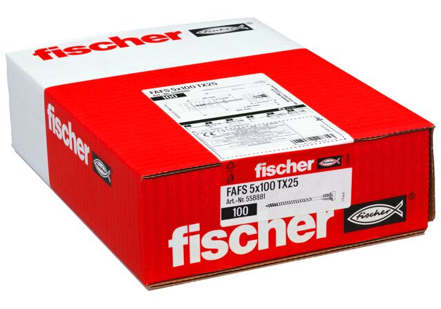 Verpackung: "fischer Justierschraube FAFS 5 x 100 TX25"