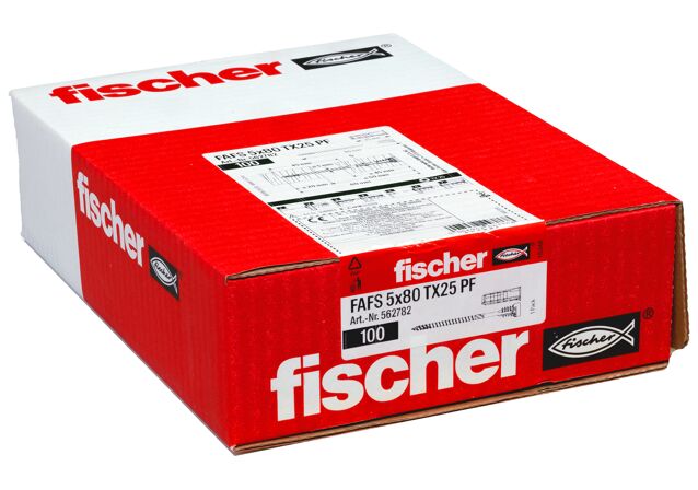 Packaging: "fischer säätöruuvi FAFS 5 x 80 T 25 PF"