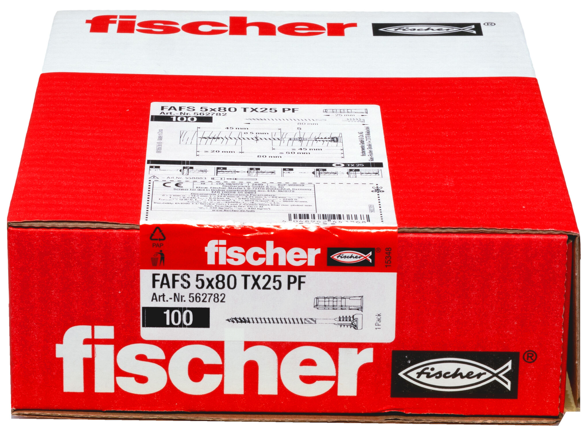 Packaging: "fischer adjustable screw FAFS 5 x 80 TX25 PF"
