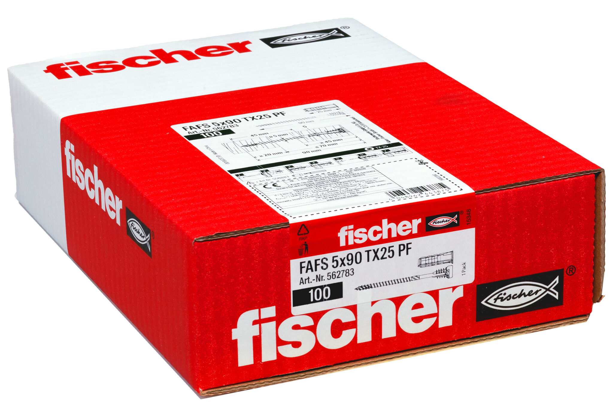 Packaging: "fischer säätöruuvi FAFS 5 x 90 T 25 PF"