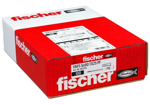 Packaging: "fischer säätöruuvi FAFS 5 x 90 T 25 PF"