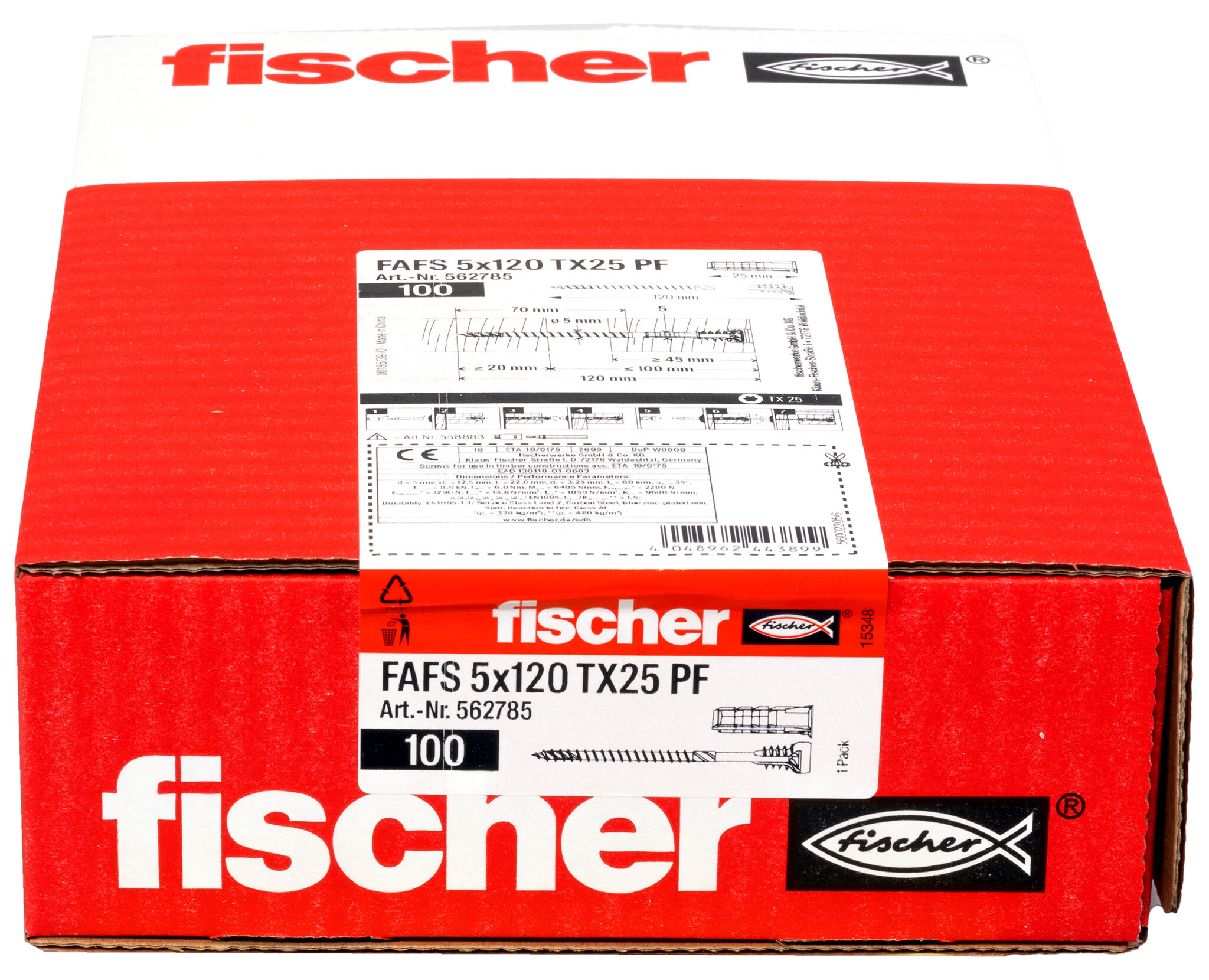 Packaging: "fischer Ayar vidası FAFS 5 x 120 TX25 PF"