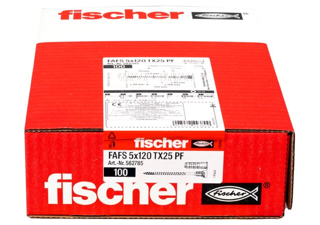 Packaging: "fischer säätöruuvi FAFS 5 x 120 T 25 PF"