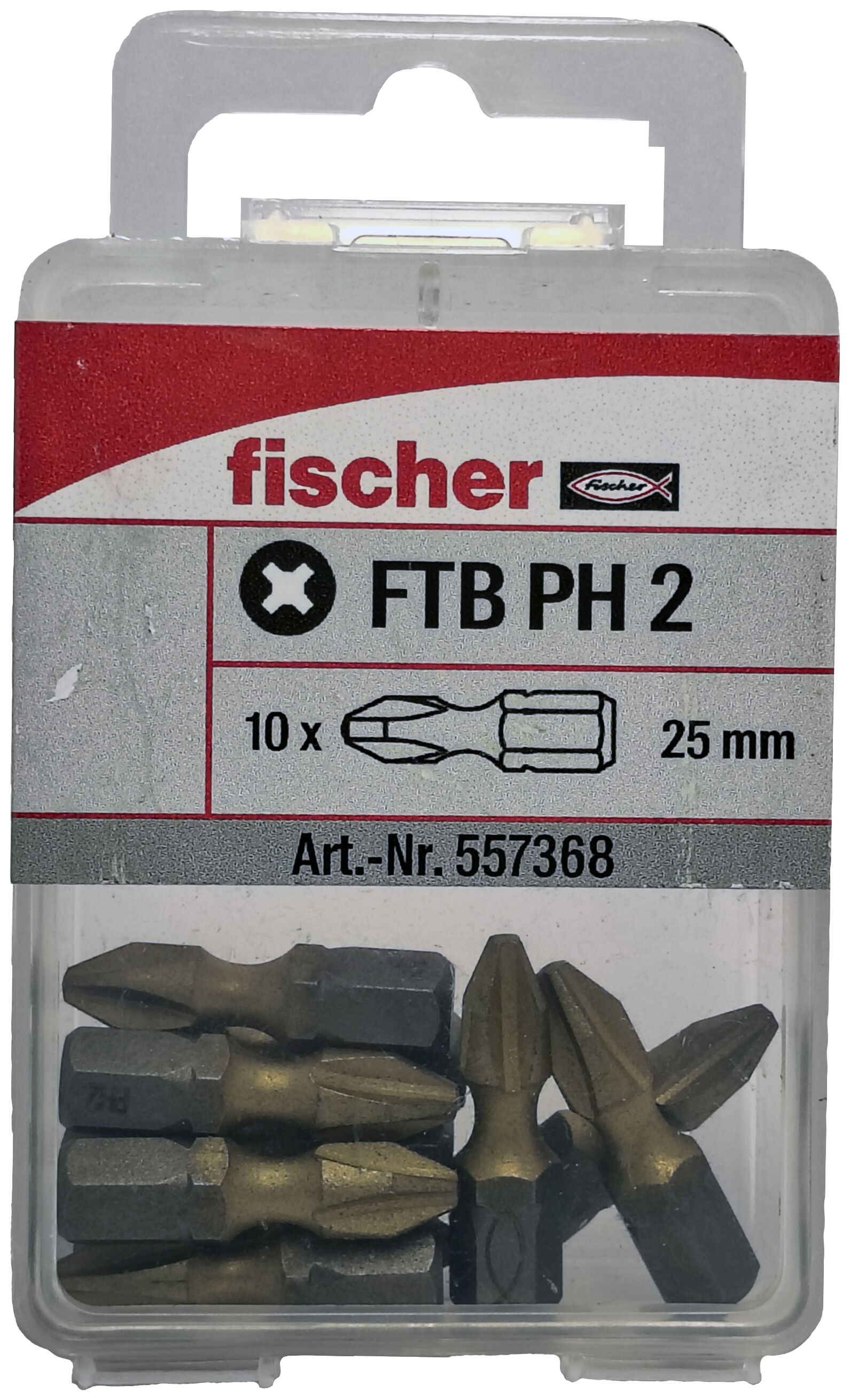 Packaging: "Profesionálne skrutkovacie nadstavce FTB PH 2 TIN BIT 10 W"