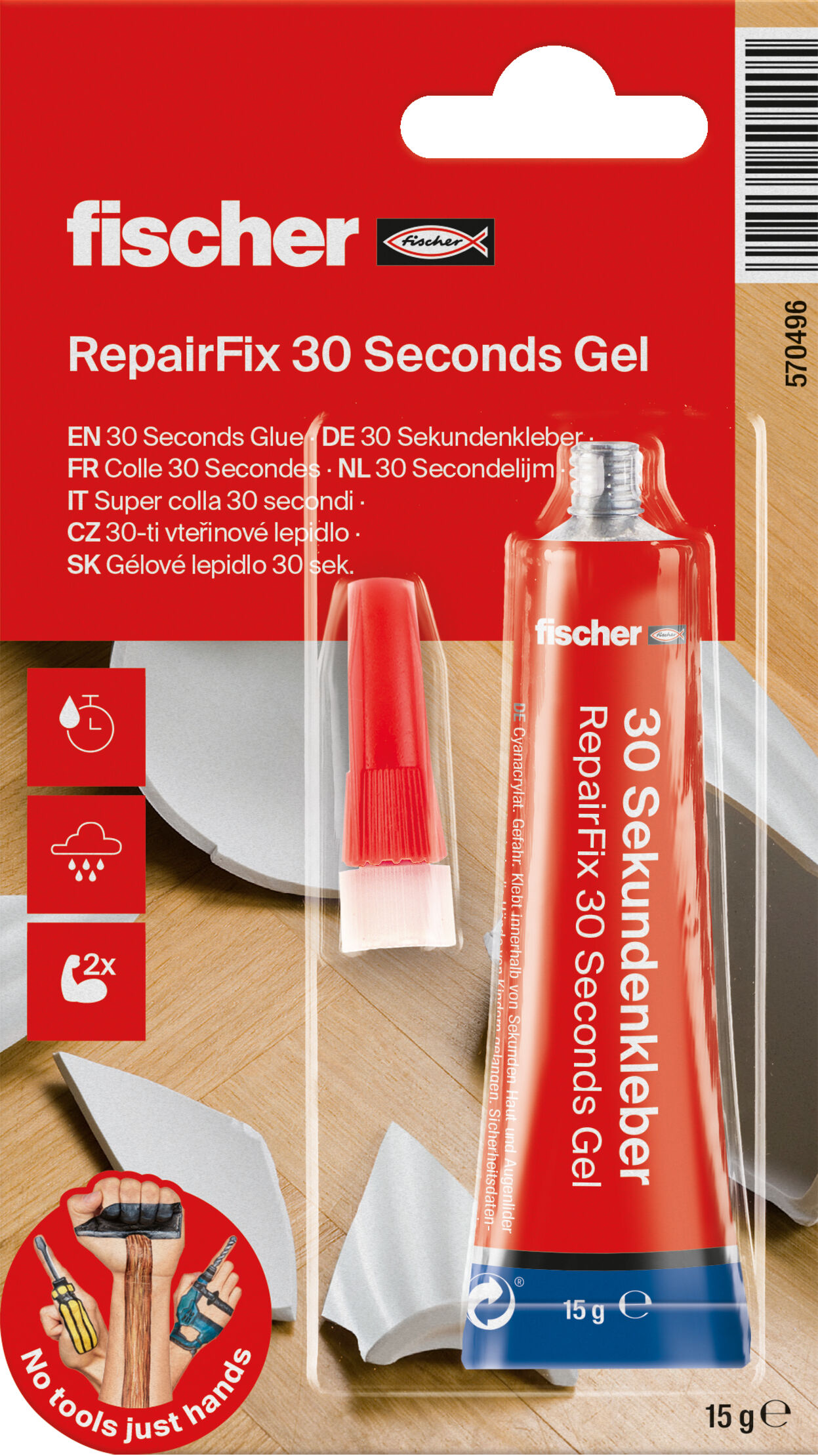 Packaging: "fischer RepairFix 30 Seconds Gel"
