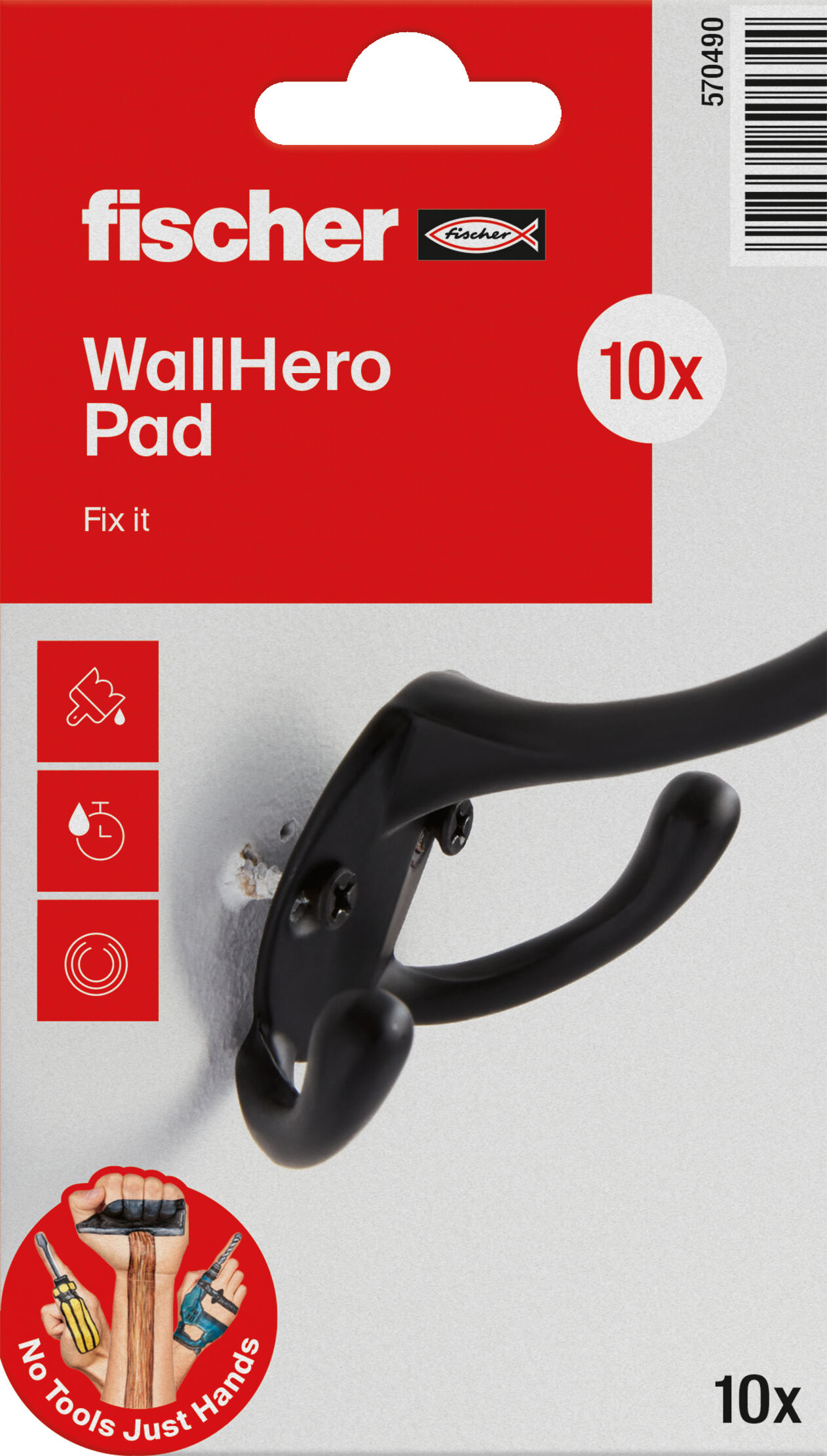 Packaging: "fischer WallHero Pad 10 pieces"