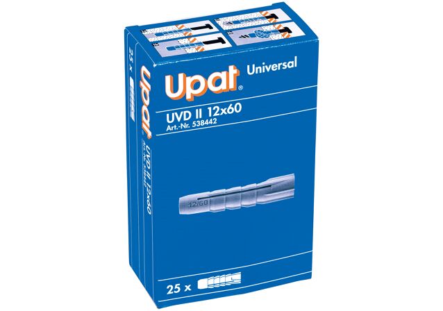 Verpackung: "Upat Universal-Dübel UVD II 12x60"