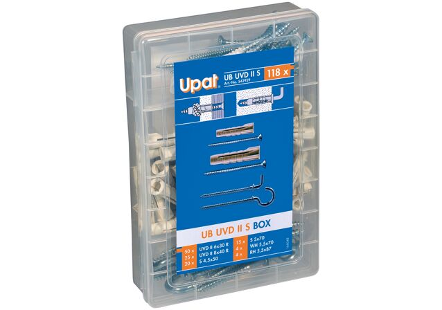 Verpackung: "Upat Dübelbox UB UVD II S BOX"