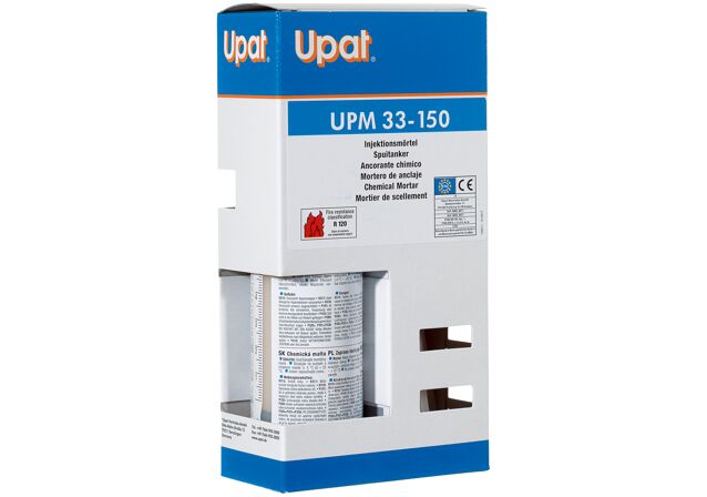 Verpackung: "Upat Injektionsmörtel UPM 33 CX 150"