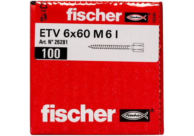 Packaging: "Entretoise à visser ETV 6 x 60 M6 I"