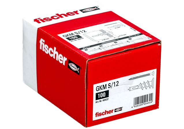 Συσκευασία: "fischer GKM 12 Μεταλλικό βύσμα γυψοσανίδας με βίδα"