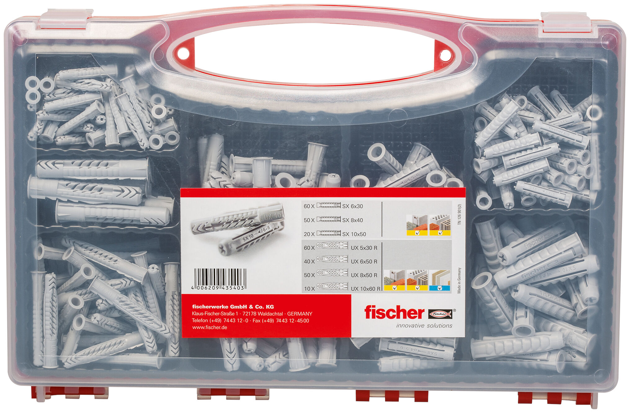 Packaging: "fischer Red-Box SX / UX"