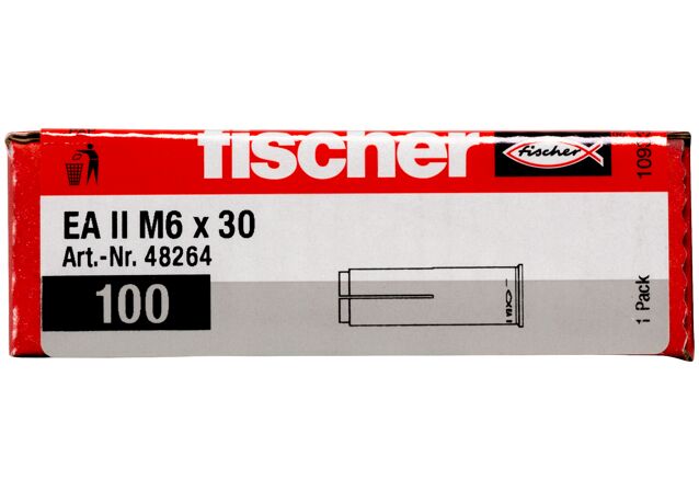 Packaging: "fischer hammerset anchor EA II M6 electro zinc plated"