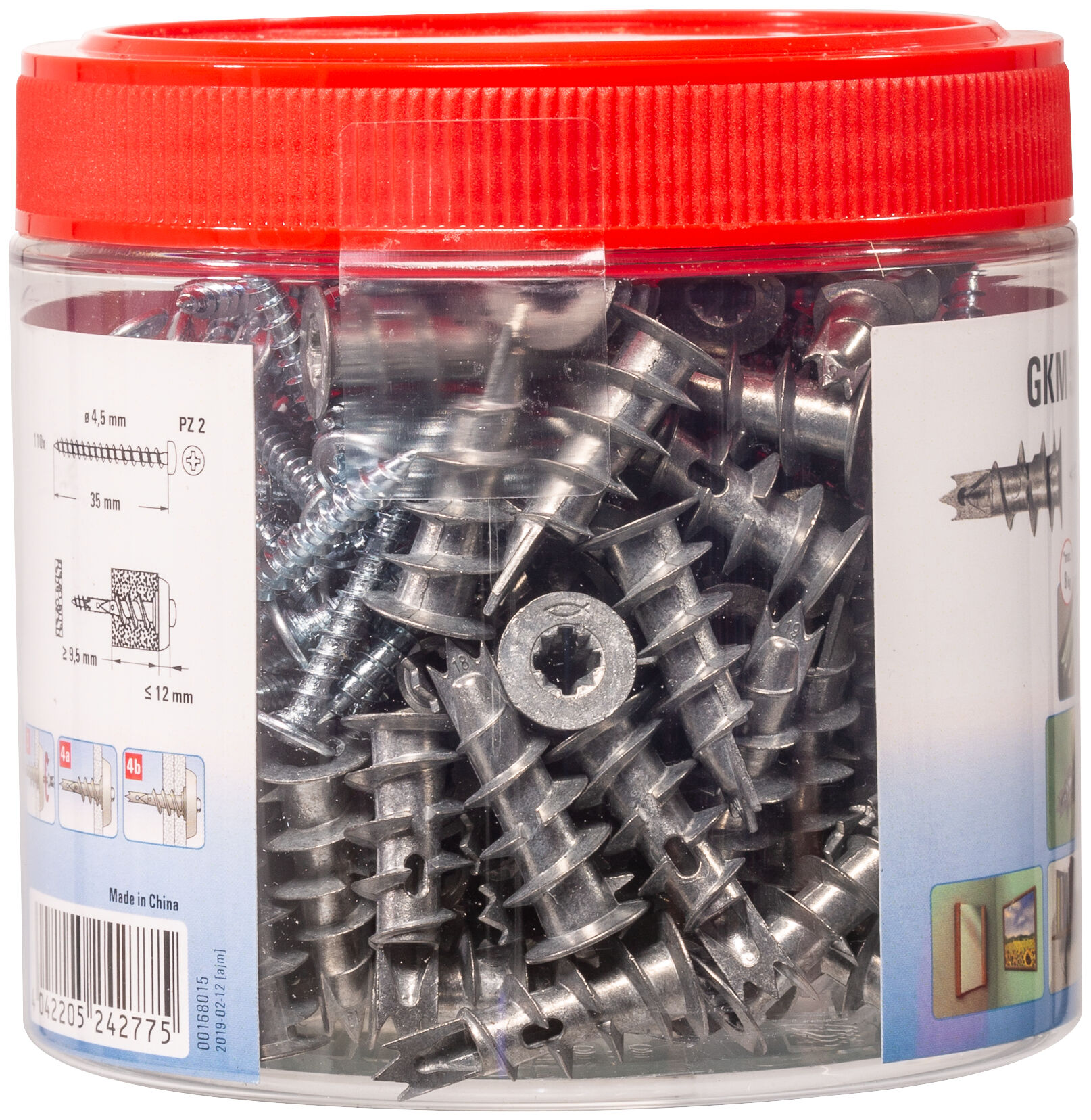 Packaging: "fischer Plasterboard fixing metal GKM S 35/RB 110"